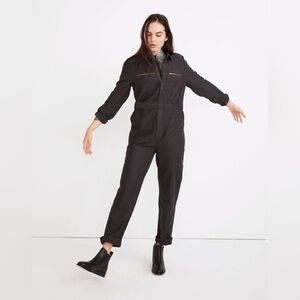 Madewell Zip Pocket Coverall Jumpsuit in Black Coal